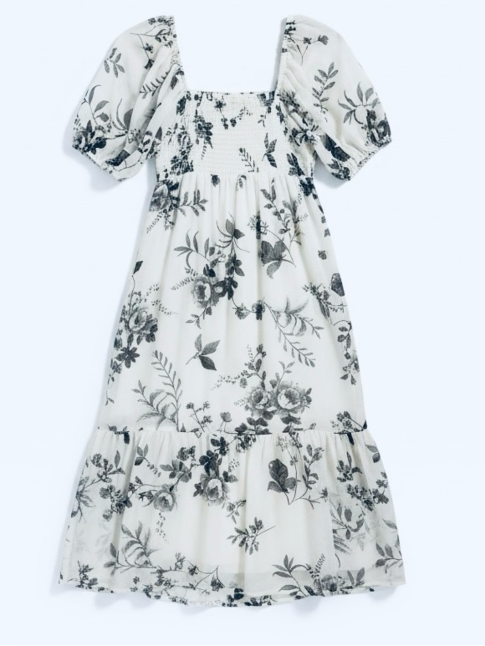 ✨ NWT Costa Blanca Dress Small White Black Floral Toile Gothic Whimsigoth Coquet